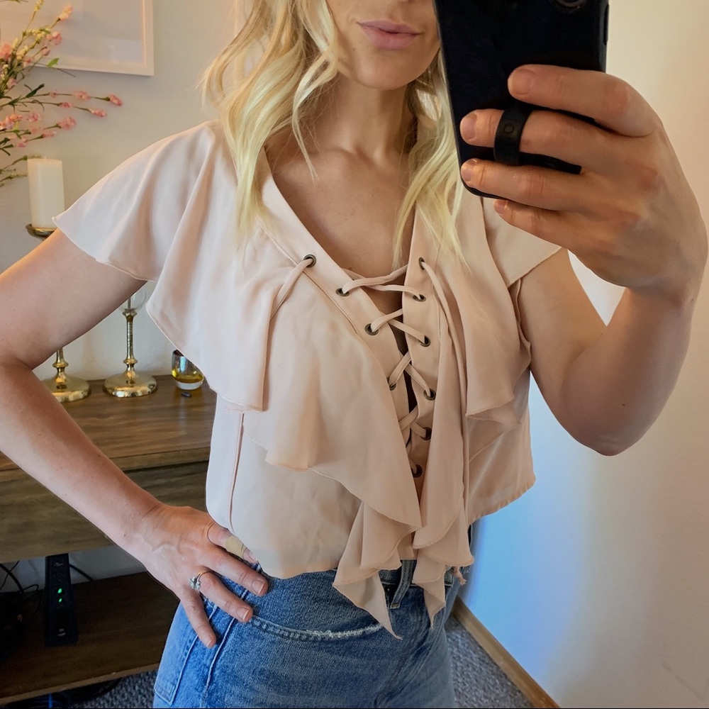 Show Me Your Mumu Lace Up Top